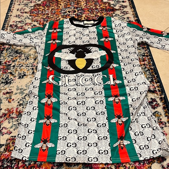 Faux Gucci Nightgown - Black, Red, Green, White - Picture 1 of 4